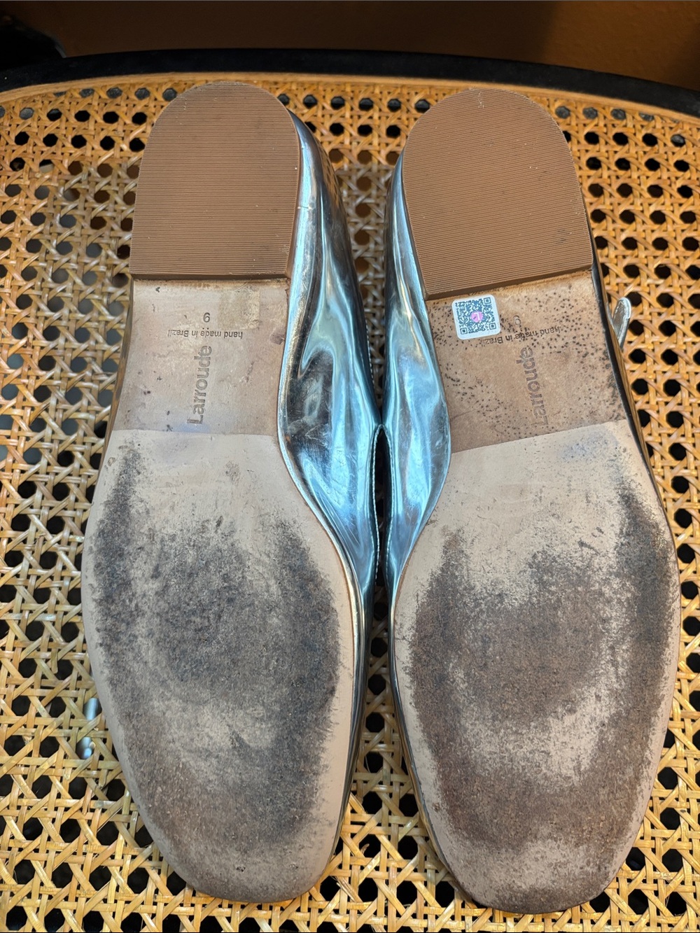 Larroude Metallic Silver Mary Jane Flats - Picture 5 of 6
